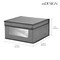 mDesign Medium Fabric Closet Storage Box with Front Window/Lid